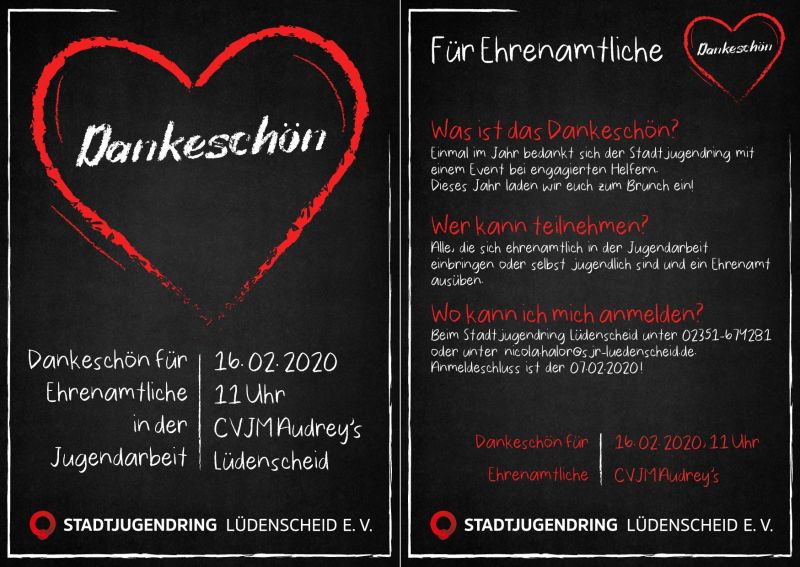 Dankeschön für Ehrenamtliche Stadtjugendring Lüdenscheid e. V.